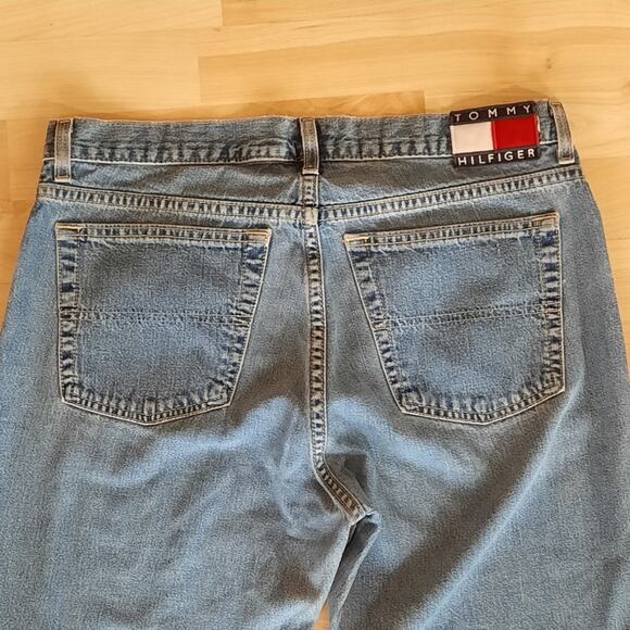 VTG Y2K Tommy Hilfiger Jeans Straight Leg W32 x L27 Big Flag Logo Patch 90s - Picture 7 of 9